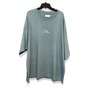 Topman Graphic T-Shirt Scooped Neck Pullover Short Sleeves Blue Men's 2XL NWOT